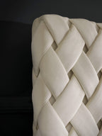 Velours Luxus Boxspringbett Creme CROWNE