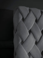 Velours Luxus Boxspringbett Dunkelgrau CROWNE