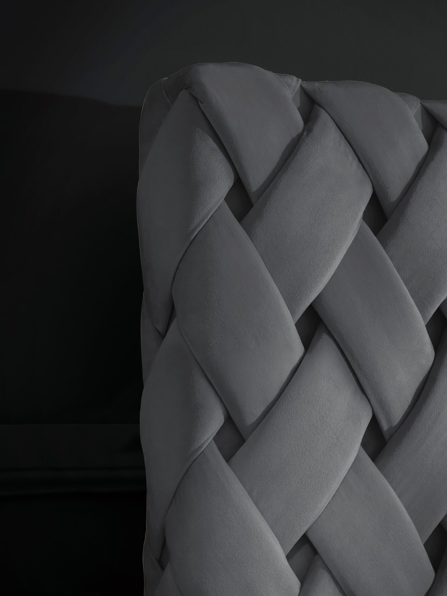 Velours Luxus Boxspringbett Dunkelgrau CROWNE