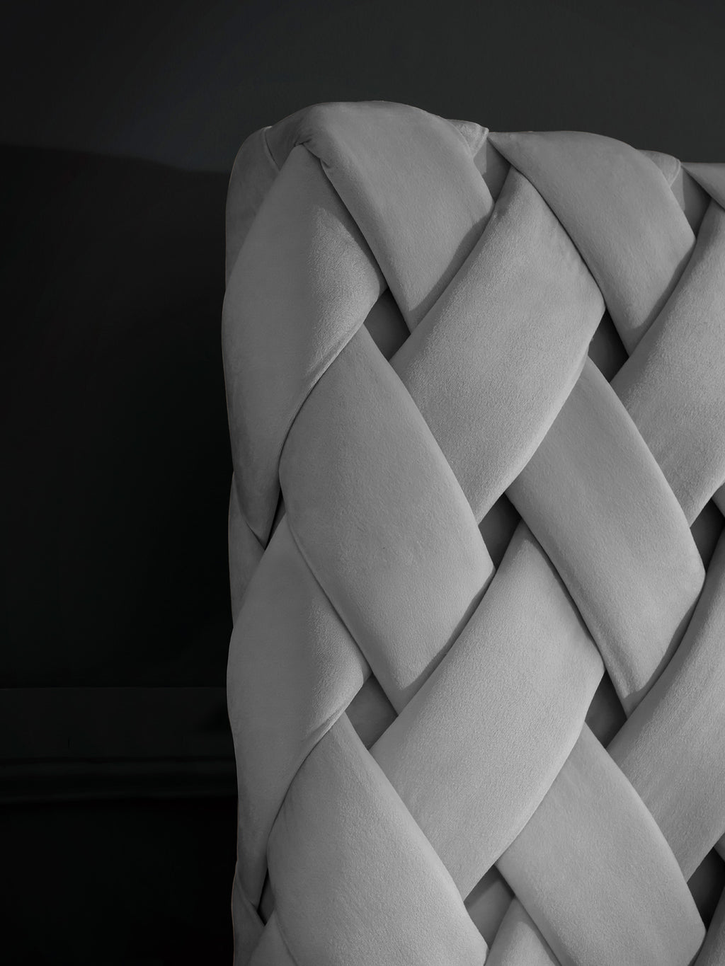 Velours Luxus Boxspringbett Grau CROWNE