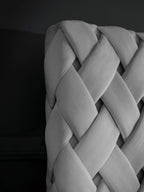 Velours Luxus Boxspringbett Grau CROWNE