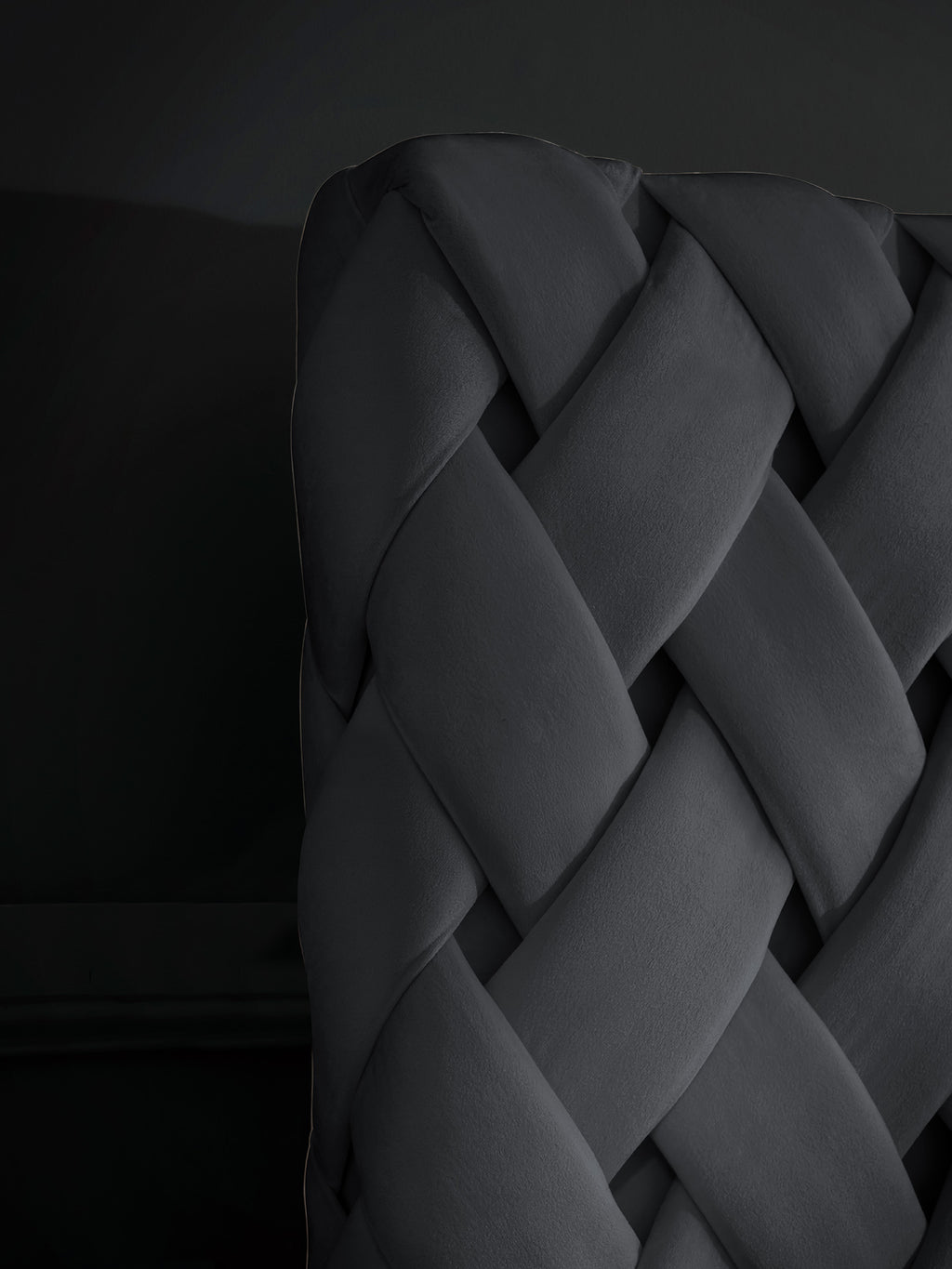 Velours Luxus Boxspringbett Schwarz CROWNE