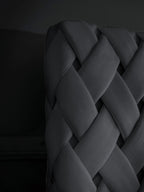 Velours Luxus Boxspringbett Schwarz CROWNE