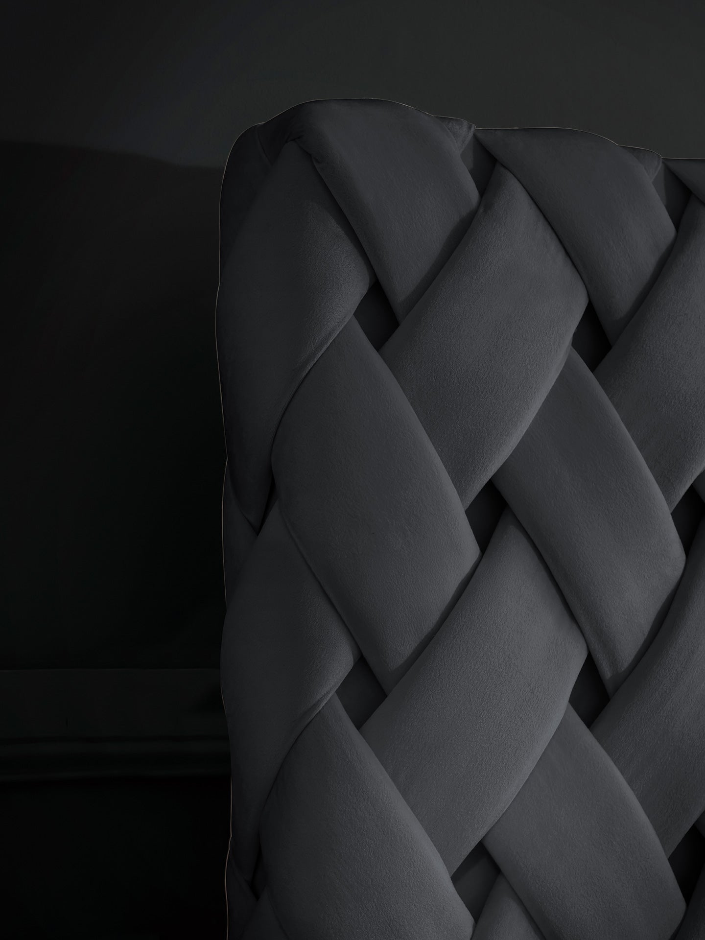 Velours Luxus Boxspringbett Schwarz CROWNE