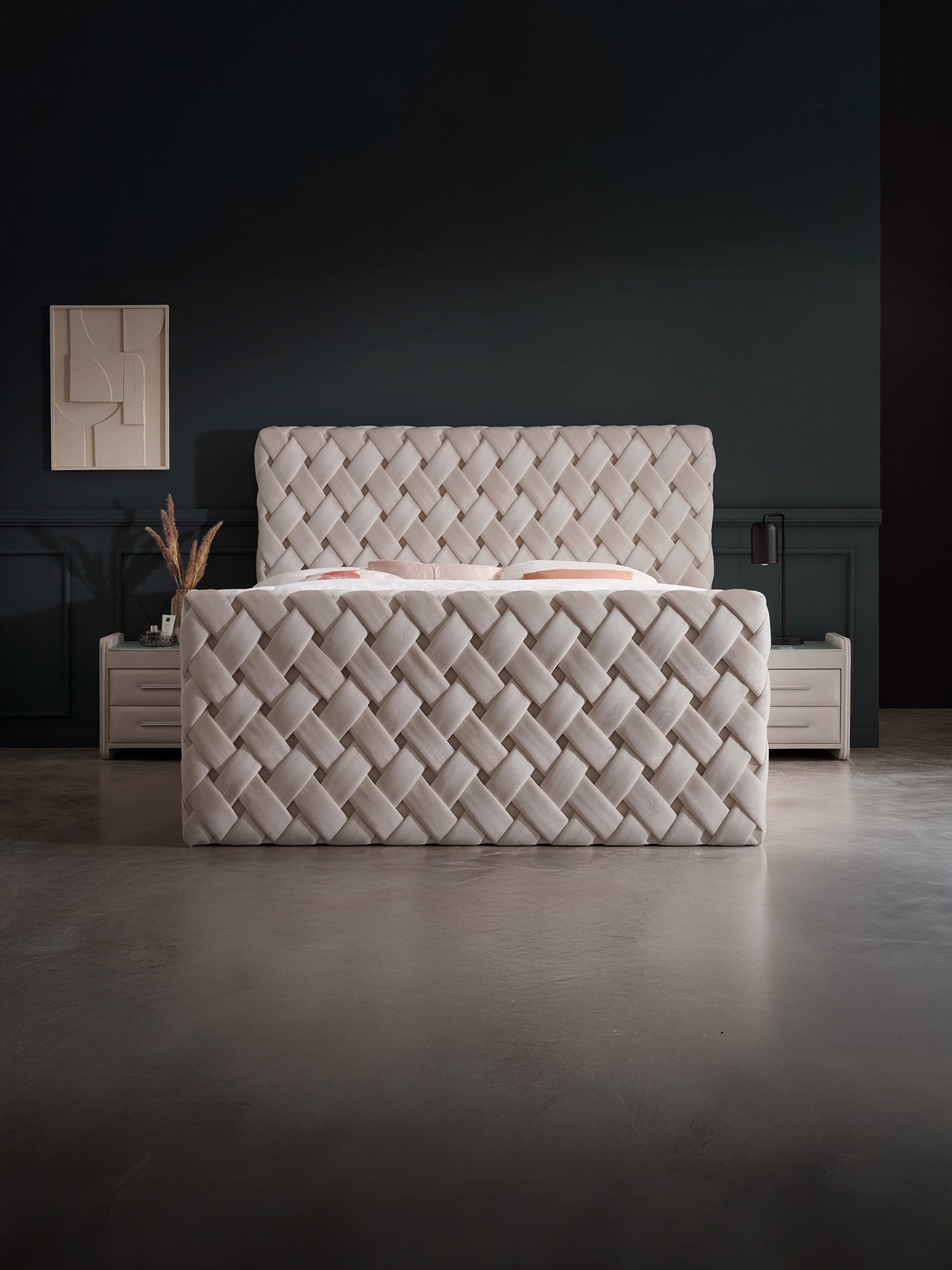 Velours Luxus Boxspringbett Taupe CROWNE