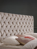 Velours Luxus Boxspringbett Taupe CROWNE