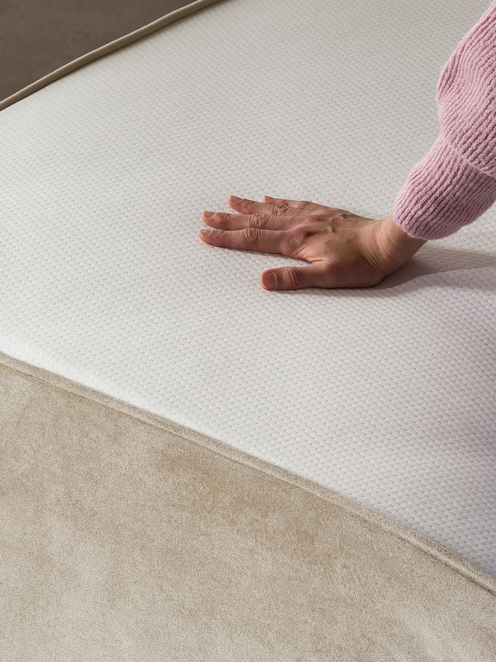 Samt Matratzenschoner Beige FEELGOOD