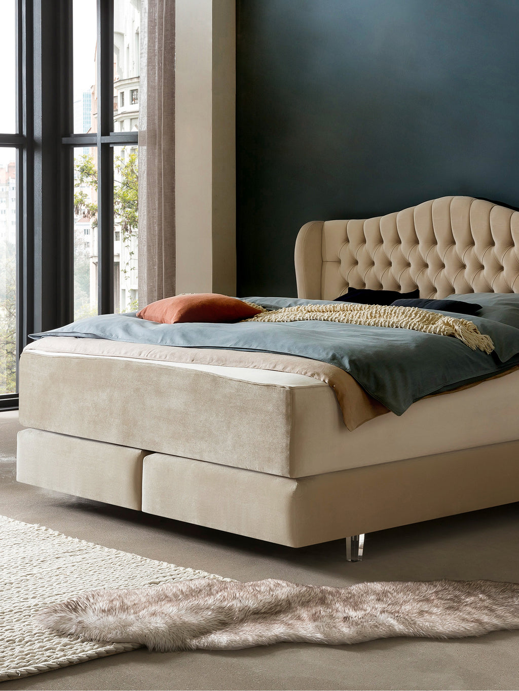 Samt Matratzenschoner Beige FEELGOOD