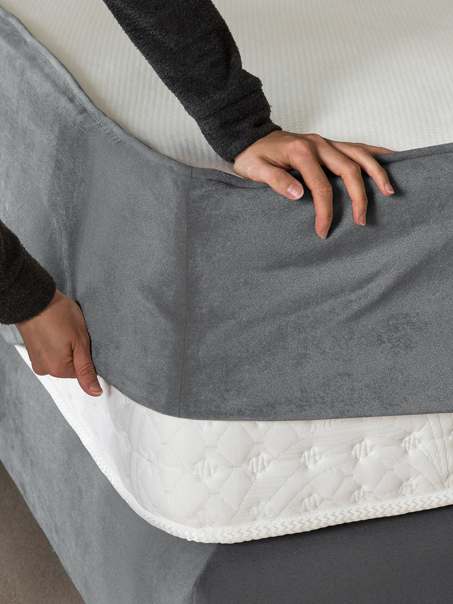 Samt Matratzenschoner Dunkelgrau FEELGOOD BettCo Boxspringbetten