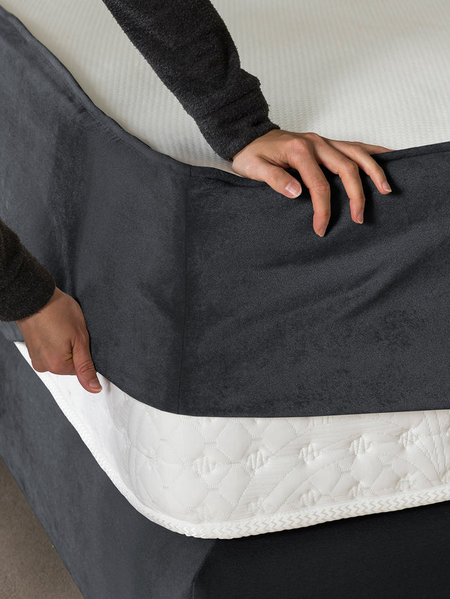 Samt Matratzenschoner Schwarz FEELGOOD BettCo Boxspringbetten