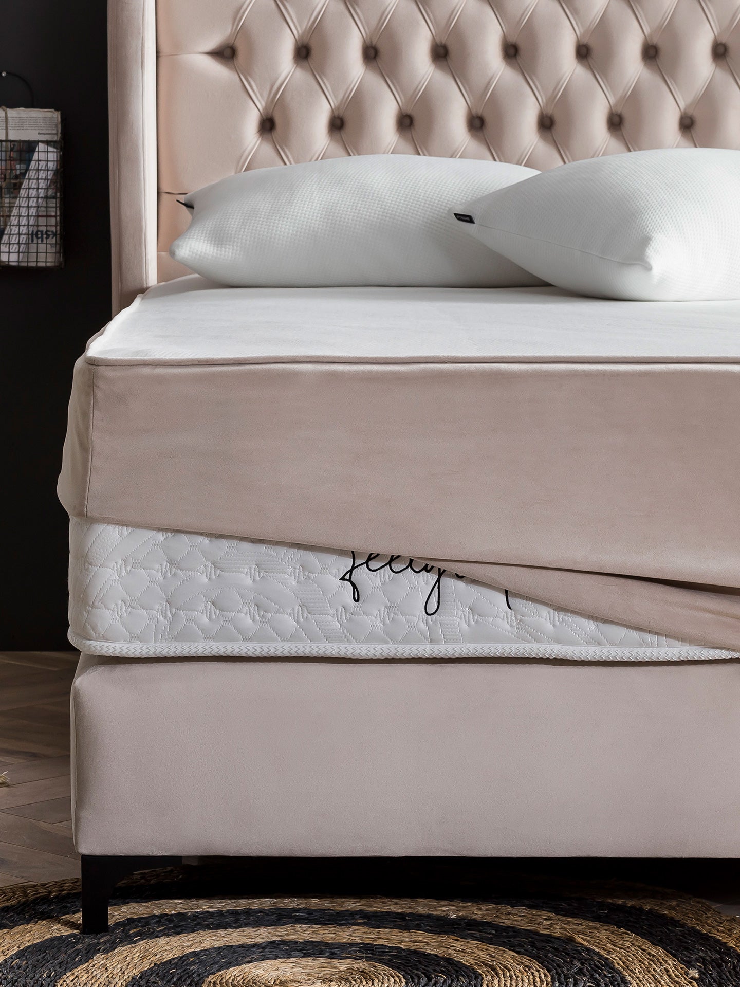 Velours Matratzenschoner Creme FEELGOOD