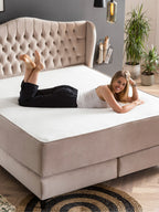 Velours Matratzenschoner Creme FEELGOOD