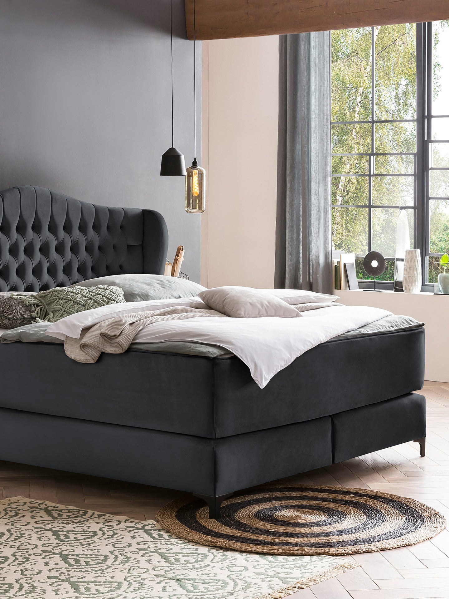 Velours Matratzenschoner Schwarz FEELGOOD