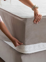 Velours Matratzenschoner Taupe FEELGOOD