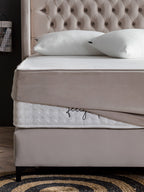 Velours Matratzenschoner Taupe FEELGOOD