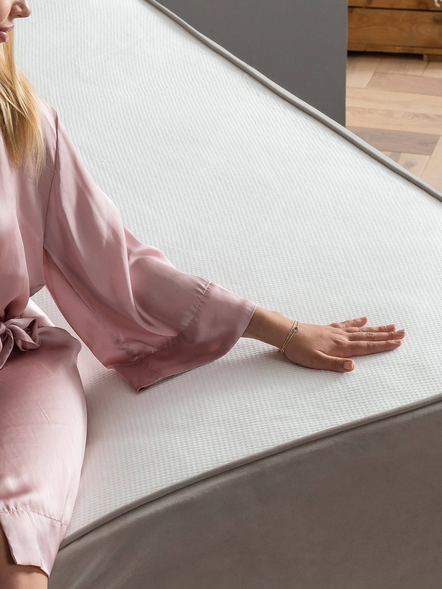 Velours Matratzenschoner Taupe FEELGOOD