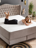 Velours Matratzenschoner Taupe FEELGOOD