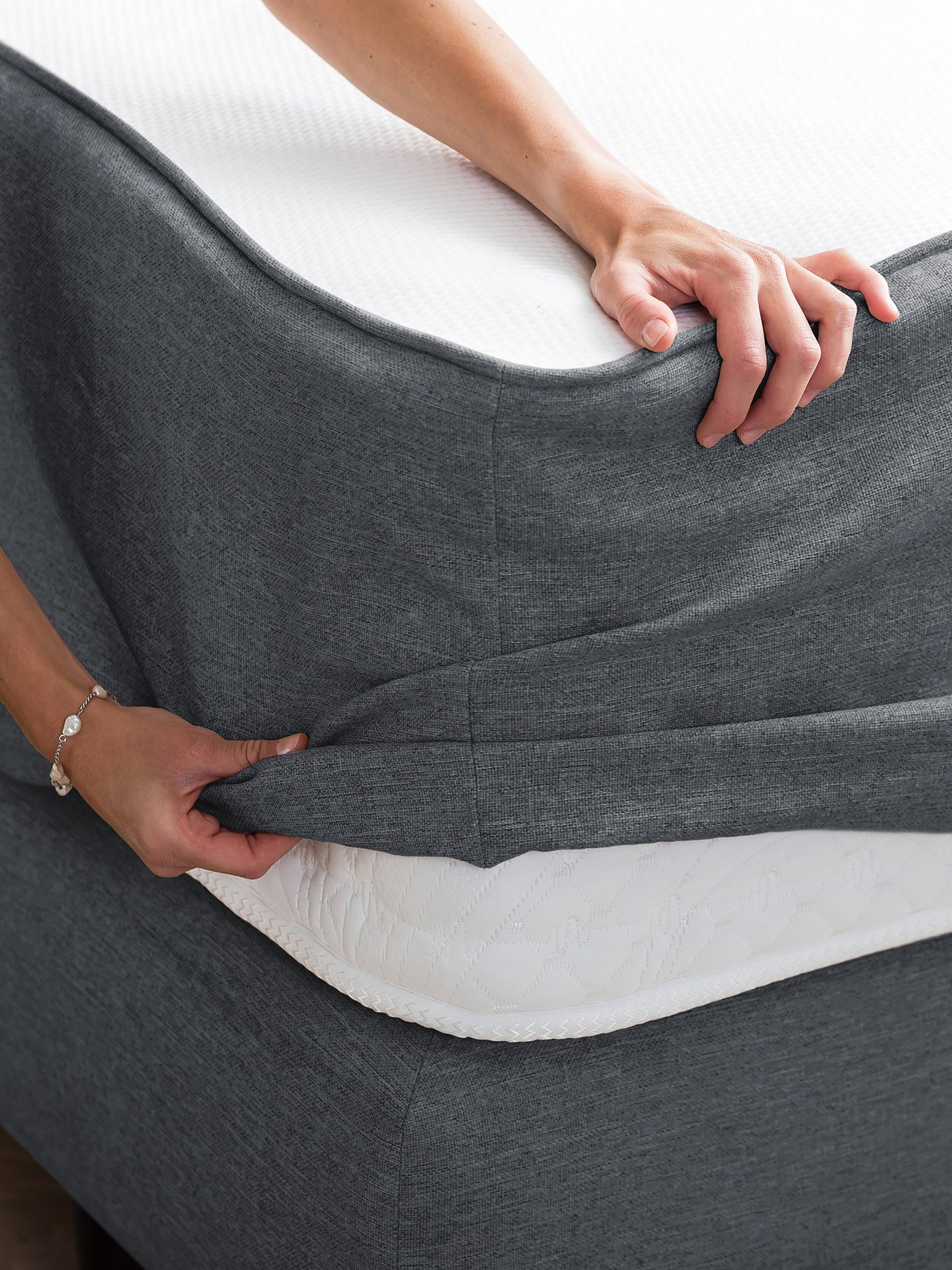 Webstoff Matratzenschoner Anthrazit FEELGOOD