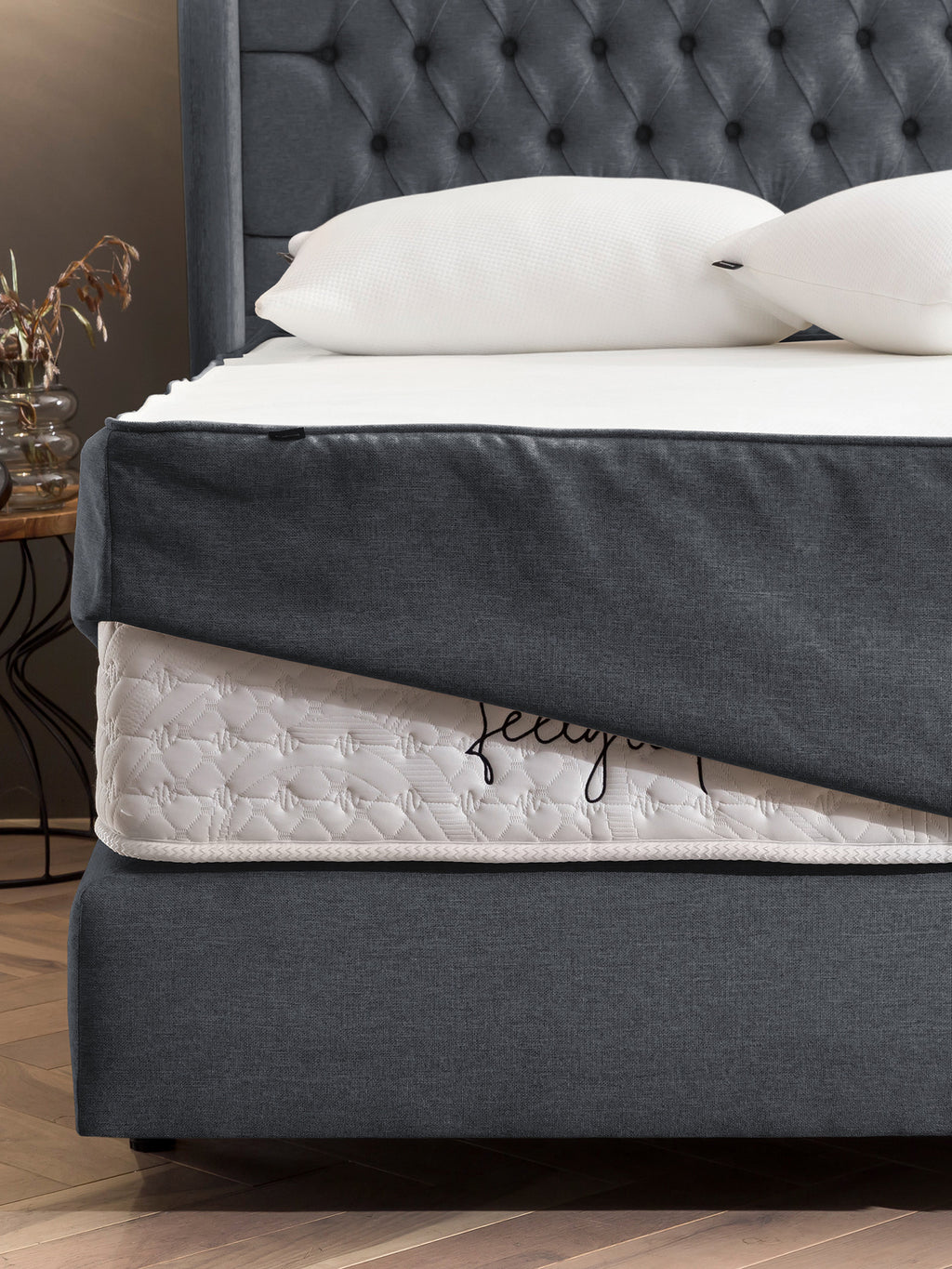 Webstoff Matratzenschoner Anthrazit FEELGOOD