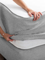 Webstoff Matratzenschoner Hellgrau FEELGOOD