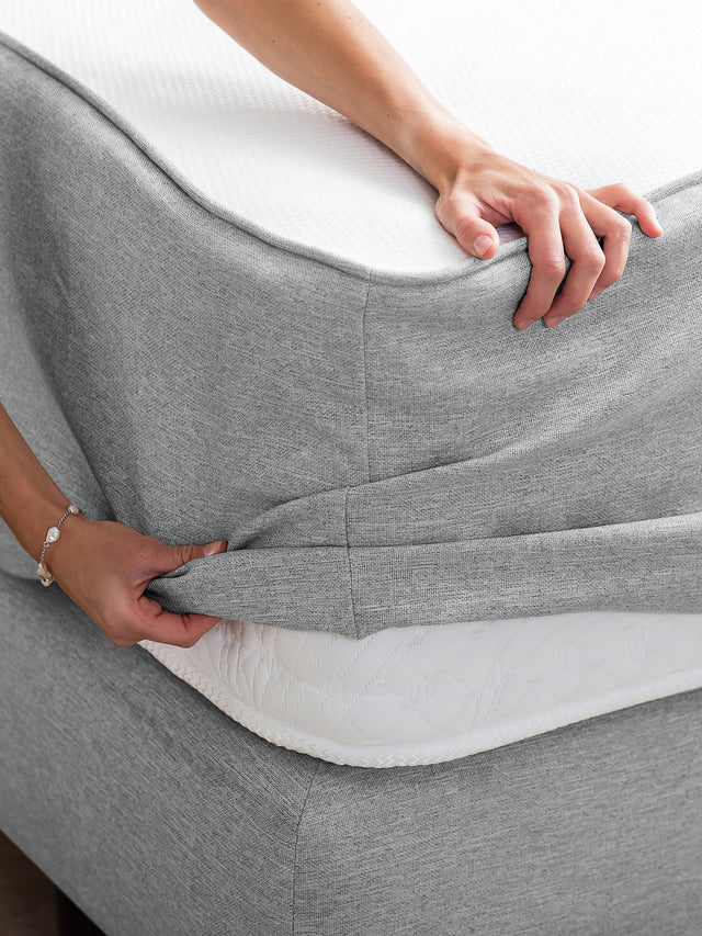 Webstoff Matratzenschoner Hellgrau FEELGOOD