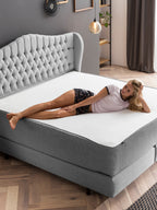 Webstoff Matratzenschoner Hellgrau FEELGOOD