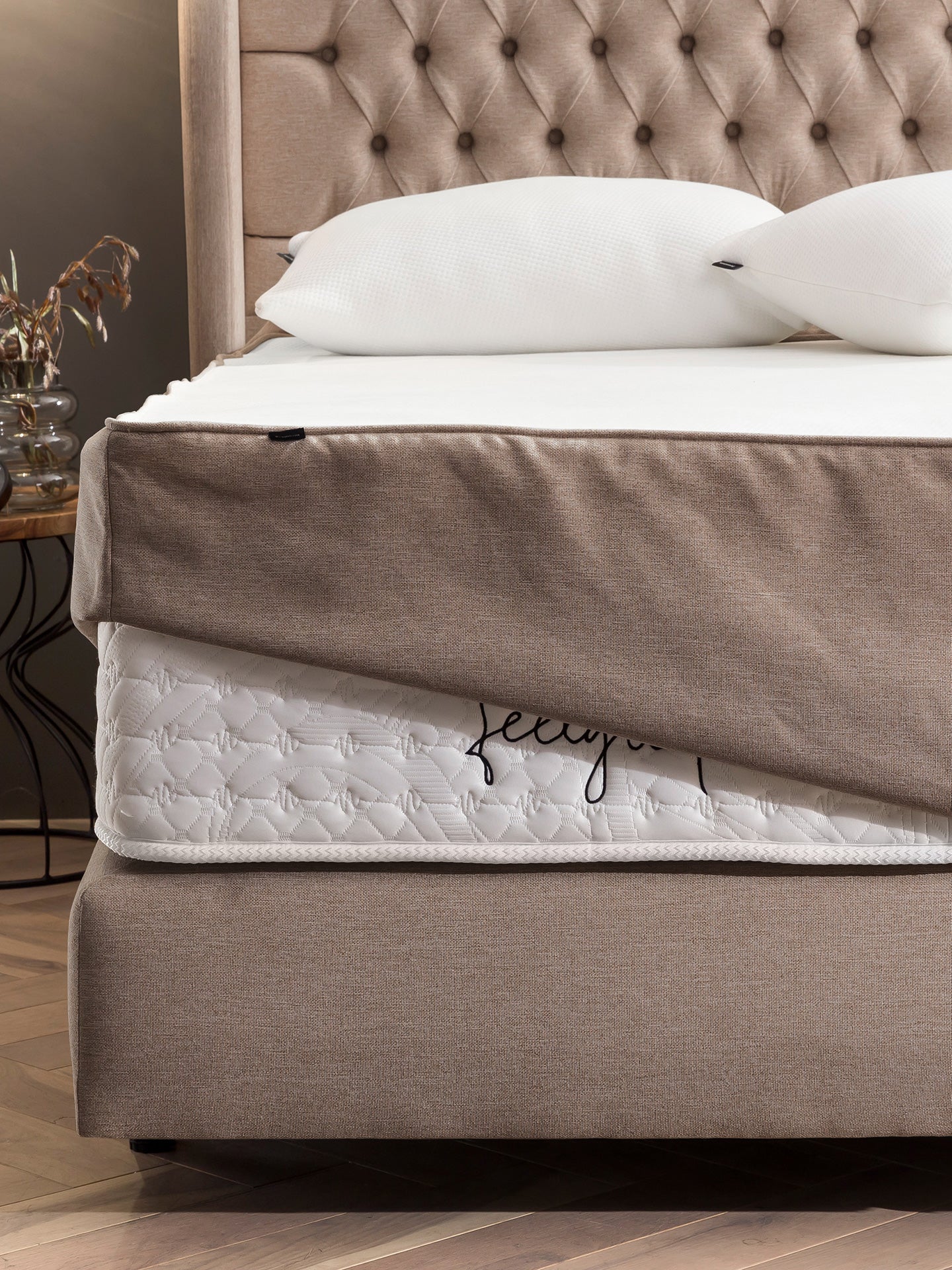 Webstoff Matratzenschoner Nougat FEELGOOD