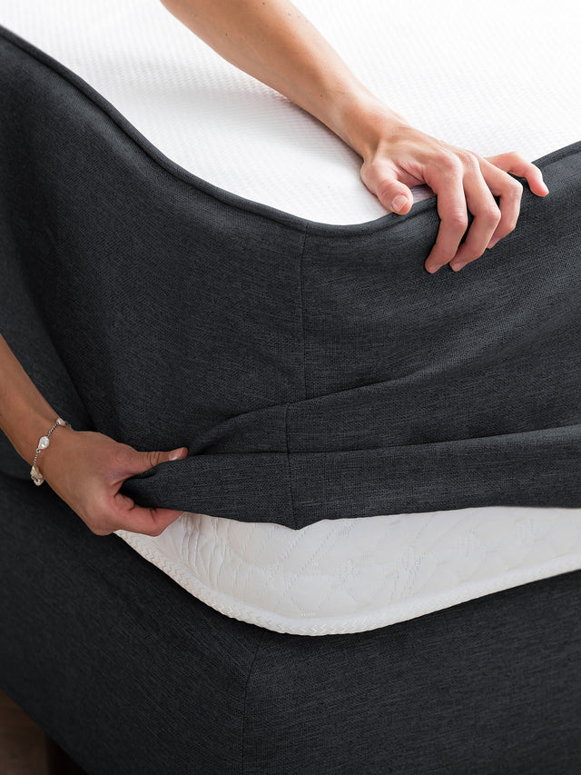 Webstoff Matratzenschoner Schwarz FEELGOOD