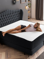 Webstoff Matratzenschoner Schwarz FEELGOOD