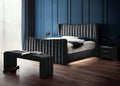Crushed Velvet Luxus Boxspringbett Schwarz SAILOR