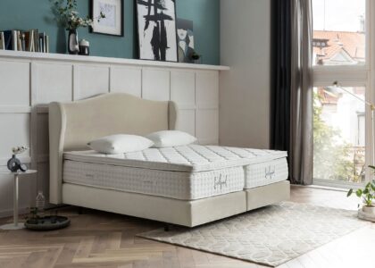 Boxspringbett Lissabon in Samt Creme