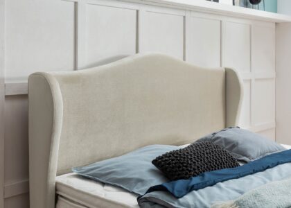 Kopfteil vom Boxspringbett Lissabon in Samt Creme