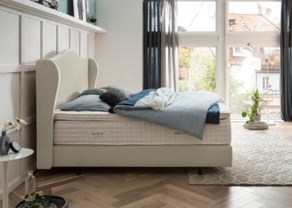 Boxspringbett Lissabon in Samt Creme
