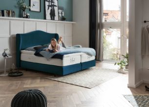 Boxspringbett Lissabon in Samt Petrol