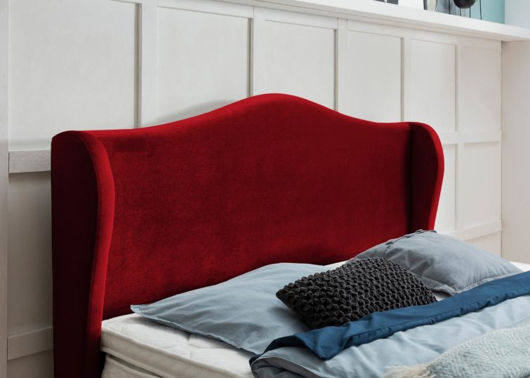 Kopfteil vom Boxspringbett Lissabon in Samt Rot