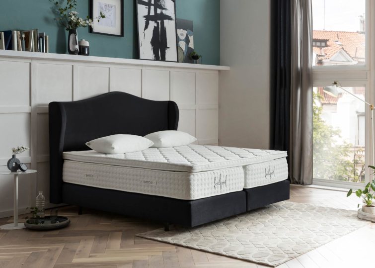 Boxspringbett Lissabon in Samt Schwarz