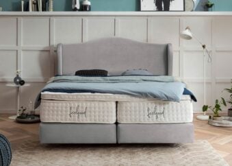 Boxspringbett Lissabon in Samt Silber