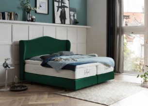 Boxspringbett Lissabon in Samt Smaragd