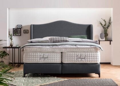 Boxspringbett Lissabon in Webstoff Anthrazit