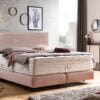 Boxspringbett London in Samt Rose Rose