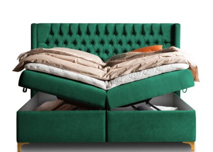 Boxspringbett mit Bettkasten Florida 180 x 200 cm in Smaragd Samt