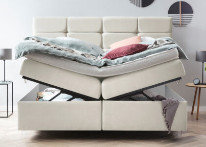 Boxspringbett mit Bettkasten Kansas in Samt