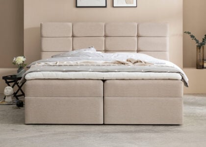 Alternative view of Boxspringbett mit Bettkasten Kansas in Webstoff