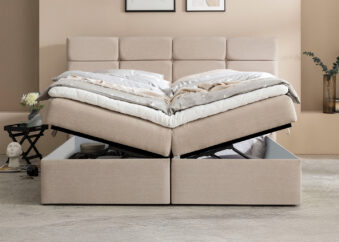 Boxspringbett mit Bettkasten Kansas in Webstoff