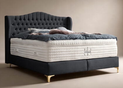 Boxspringbett Maison 180 x 200 cm in Schwarz Samt