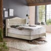 Boxspringbett Maison in Velours Creme 6 Creme