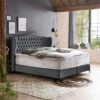 Boxspringbett Maison in Velours Dunkelgrau 6 Dunkelgrau