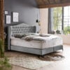 Boxspringbett Maison in Velours Grau 6 Grau