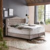 Boxspringbett Maison in Velours Taupe 6 Taupe