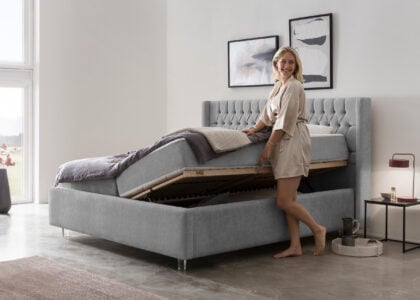 Alternative view of Bett mit Bettkasten in Teddystoff Florida